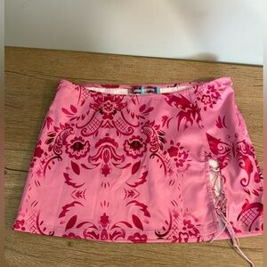 Urban Outfitters Pink Patterned Mini Skirt